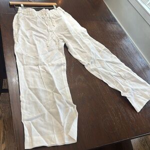 Tommy Bahama white linen pants size small with great front pockets